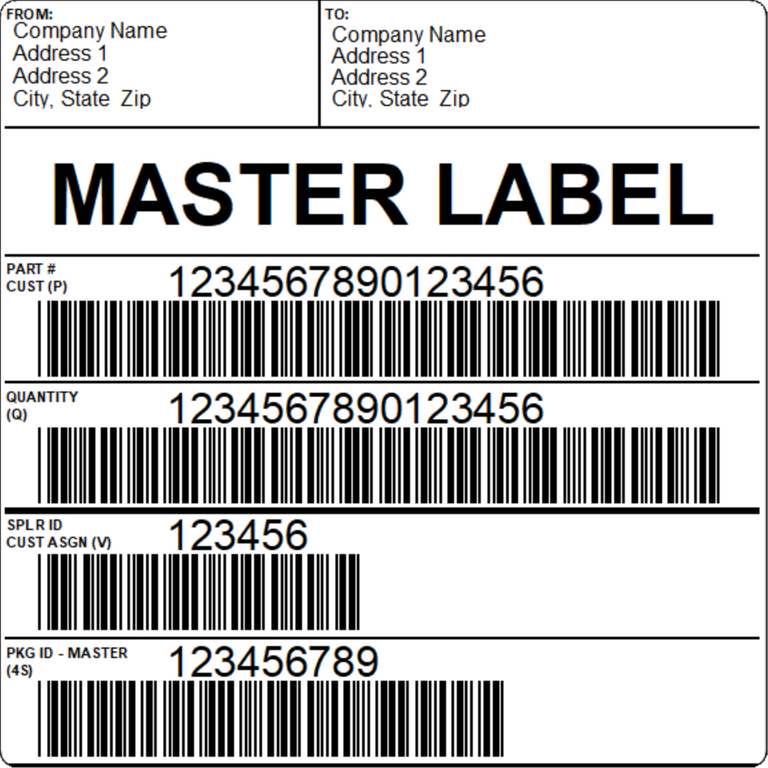 Master List Label BarTender Software | Master_Label