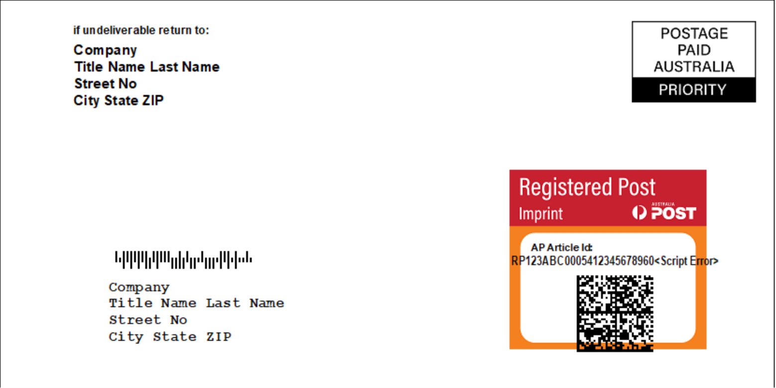 Registered Post Label Fill out this form and start downloading | BarTender Software
