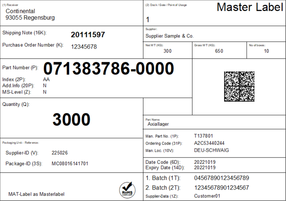 BarTender Software | MAT Datamatrix Master Label